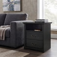 thumbnail image 3 of Furniture of America Chara Modern Wood 2-Drawer Nightstand with Open Top Shelf, Black, 3 of 15