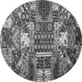 thumbnail image 1 of Ahgly Company Indoor Round Southwestern Gray Country Area Rugs, 3' Round, 1 of 4