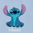 thumbnail image 4 of Disney Lilo & Stitch Girls Sweatshirt -Jumbo Graphic Print, Chenille patch and Embroidery Stitch Pullover Crewneck Sweatshirt- Sizes 4-16 Water Blue, 4 of 6