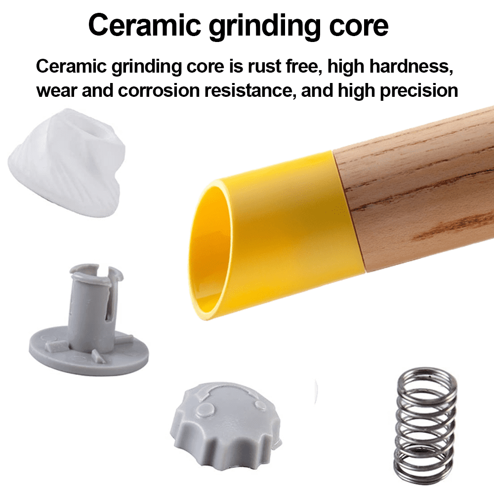 Salt and Pepper Grinder Set, Manual Wood Pepper Mill & Salt Grinder with Adjustable Coarseness