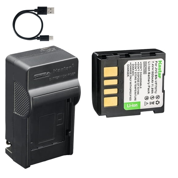 Kastar 1-Pack Battery and AC & USB-C Charger, Compatible with JVC BN-VF707 BN-VF714 BN-VF733 for GR-D GR-DF GR-X Everio GZ-MG Series Camcorders