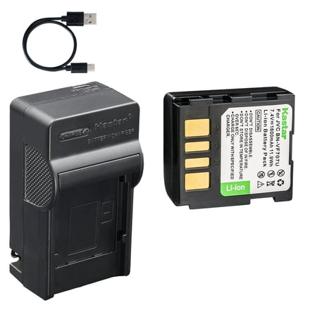 Kastar 1-Pack Battery and AC & USB-C Charger, Compatible with JVC BN-VF707 BN-VF714 BN-VF733 for GR-D GR-DF GR-X Everio GZ-MG Series Camcorders