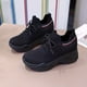 thumbnail image 1 of Zapatillas De Deporte Gruesas Tejidas Voladoras Transpirables Para Mujer, Zapatos De Tacón Oculto Con Cordones Casuales, Zapatos Cómodos Para Correr, 1 of 4