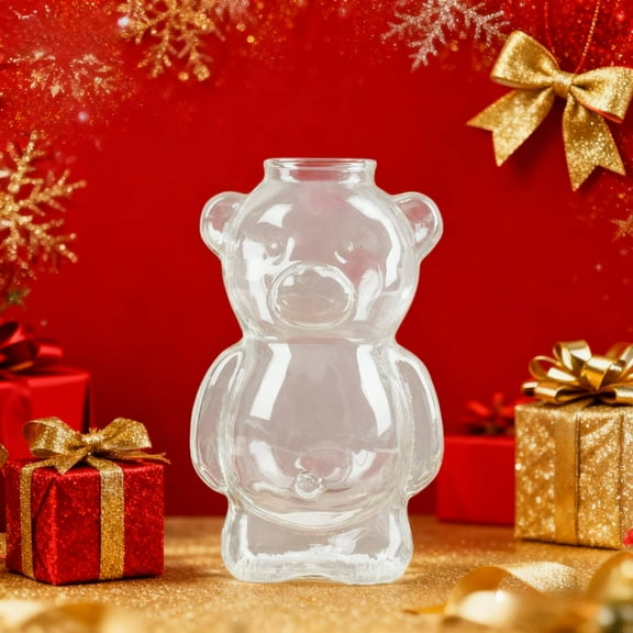 Cute Glass Cup, Bear Glass Cup with Straw, Honey Bear Straw Cup, Teddy Bear Glass Cup with Straw 12oz, Cute Mugs, Coffee Beer Wine Cocktail Drinks Glassware, Cute Glass Bear Cup, by UKHBMC