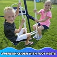 thumbnail image 4 of Sportspower Almansor Metal Swing Set with Glide Ride, Trampoline, and Lifetime Warranty on Blow Molded Slide, Great for Ages 3-8, 4 of 7