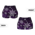 thumbnail image 5 of Haiem Snowflake Gradient Purple No Front Seam Biker Shorts for Women Yoga Workout Gym Bike Shorts with Tummy Control Moisture-Wicking-XX-Large, 5 of 9