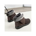thumbnail image 6 of Gomelly Ladies Warm Booties Slip On Winter Boot Plush Lined Snow Boots Casual Ankle Bootie Walking Outdoor Brown 6, 6 of 9