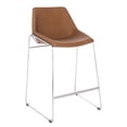 thumbnail image 4 of SAFAVIEH Alexis Solid Mid-Century Counter Stool, Cigar Brown, 4 of 12