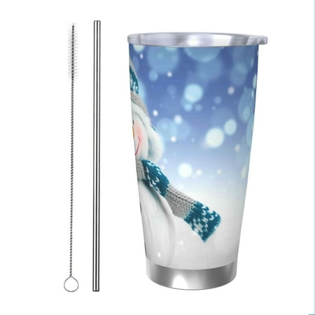 

Goofa Christmas Snowman In The Snow for 20 oz Skinny Tumbler Stainless Steel Coffee Mug Slim Vacuum Insulated Travel Cup Car Cup-Straw Two-piece Set