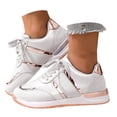 thumbnail image 3 of YLYL Women Sneakers Lace up Round Toe Waterproof Non-Slip Trendy Comfortable Casual Running Walking Shoes, 3 of 9