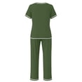 thumbnail image 6 of Wensltd Women's Summer Pajama Set Short Sleeve Notch Collar Tops and Elastic Waist Shorts 2 Piece, 6 of 6