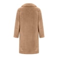 thumbnail image 5 of Women's Winter Teddy Faux Fur Coat Warm Button Down Fuzzy Fleece Long Jacket Single Breasted Cardigan, 5 of 6