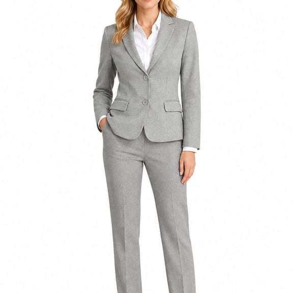 AZoiNM Women's 2 Piece Slim Fit Blazer Suit Set - Two Button Lapel Collar Business Casual Outfits with Elastic Waist Pants for Office Work Interview All Seasons