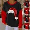 thumbnail image 1 of Yteetum Chandails en Molleton de Noël pour Femmes, Col Rond, Tricot Côtelé, Chandail Sans Capuche, Imprimé Graphique, Manches Longues, 1 of 4