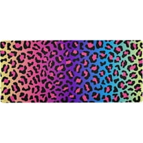 Neon Rainbow Leopard Cheetah Large Gaming Mouse Pad Big Mousepad Mice Keyboard Mat with Non-Slip Rubber Base for Computer Laptop Home & Office, 31.5 X 11.8 inch