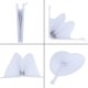 thumbnail image 3 of Paquete de 12 abanicos plegables, abanicos de papel en forma de corazón, surtido con mango de plástico para bodas, 3 of 5