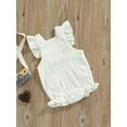 thumbnail image 3 of Bagilaanoe Baby Girl Summer Jumpsuit 6 12 18 24 Months Infant Ruffled Sleeveless Romper with Pockets, 3 of 7