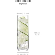 LSA BG04 Borough Highball 420 ml Clear x 4 4 (Pack of 1) Highball