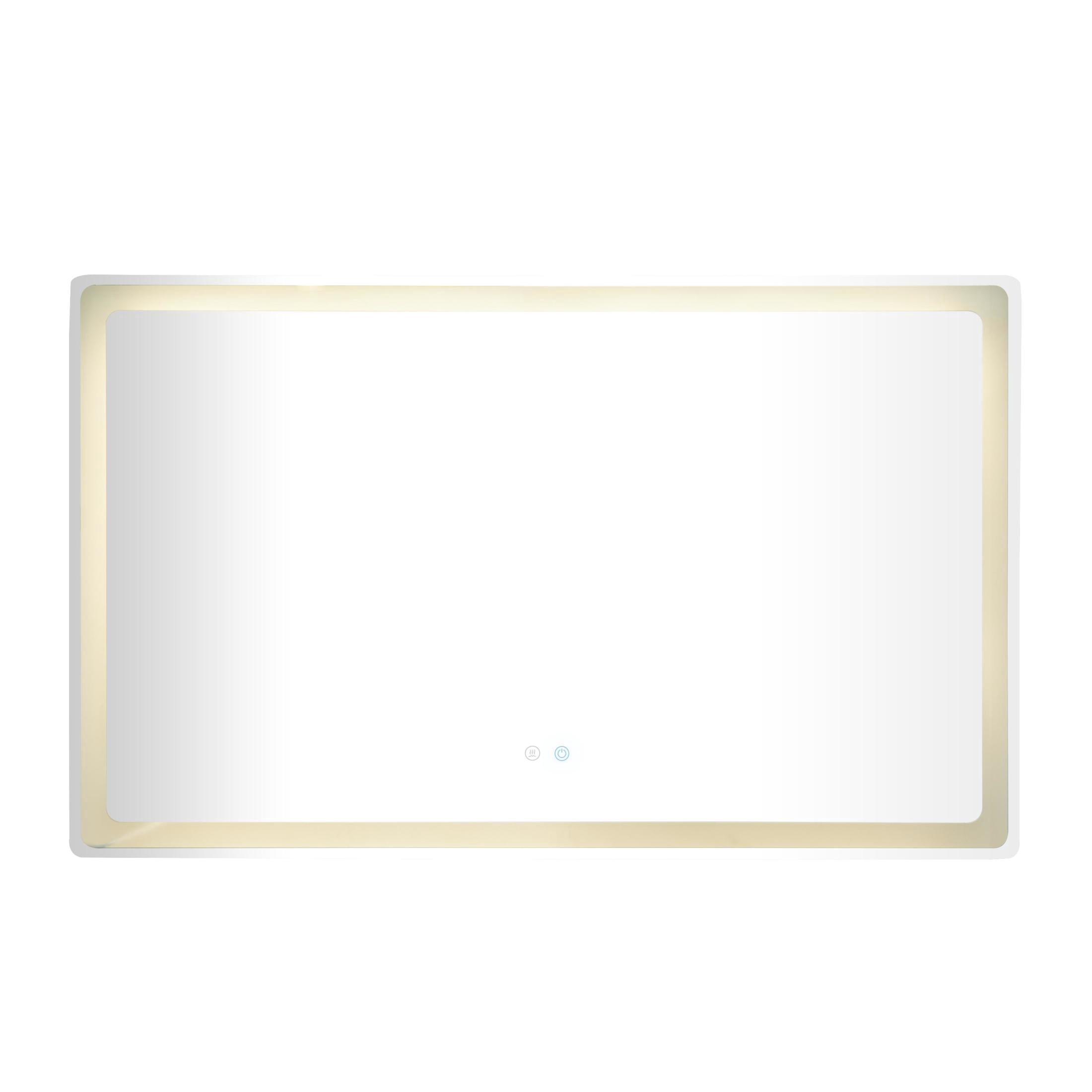 DecMode 51" x 32" Silver Anti Fog Mirror with LED Light