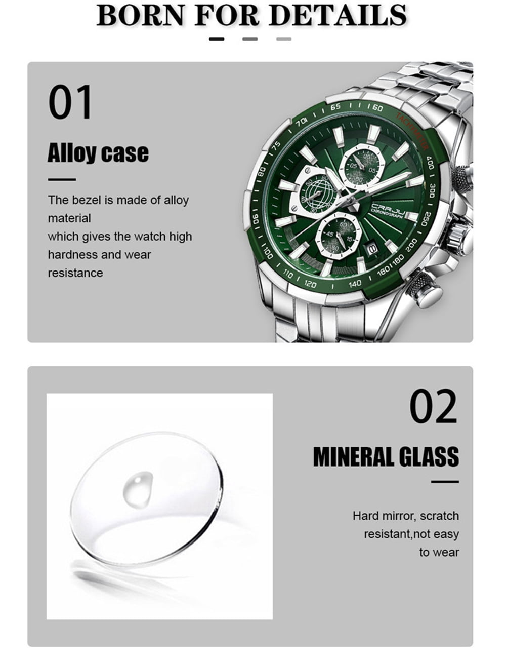 Men Wristwatches Fashion Luxury Stainless Steel Watches for Men Business Auto Date Glow Analog Quartz Wristwatches