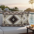 thumbnail image 4 of Brown Boho Outdoor Waterproof Pillow Covers, Vintage Rustic Southwest Aztec Geometric Decorative Rectangle Throw Pillowcase Sofa Cushion Sham for Patio/Couch/Chair, 20"x12" 2 Pack, 4 of 8