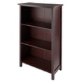 thumbnail image 3 of Winsome Wood Granville 7-Pc Storage Shelf, 3-Section Shelf & 6 Foldable Chocolate Corn Husk Baskets, Walnut Finish, 3 of 11