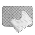 thumbnail image 6 of Yiaed Gray Plaid Print Bathroom Mat Set 2 Pieces Mat Anti-Skid Pad Ultra Soft and Absorbent Bathroom Bath Mat Contour Bath Rugs for Toilet Base, 6 of 6