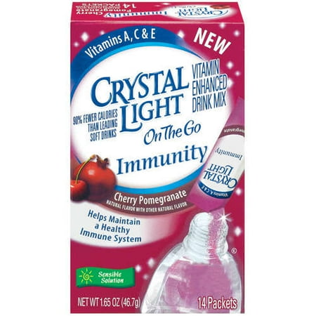 Crystal Light: On The Go Immunity Cherry Pomegranate 1.65 Oz Enhanced Drink Mix, 14 ct