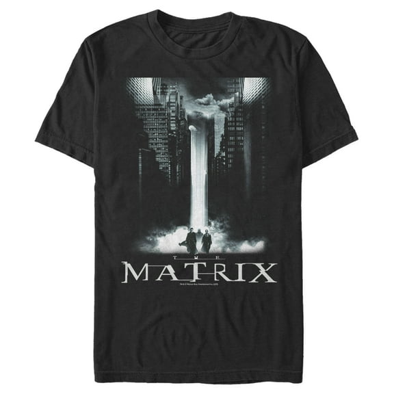 Men's The Matrix Cityscape Poster Graphic Tee Black Medium