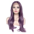 thumbnail image 2 of 24 Inches Front Lace Wig Synthetic Long Wave Purple Wigs for Women, 2 of 5