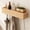 Natural, variant on Solid Wood Wall Mounted Coat Rack with Shelf and 5 Hidden Hooks, Modern Floating Entryway Organizer