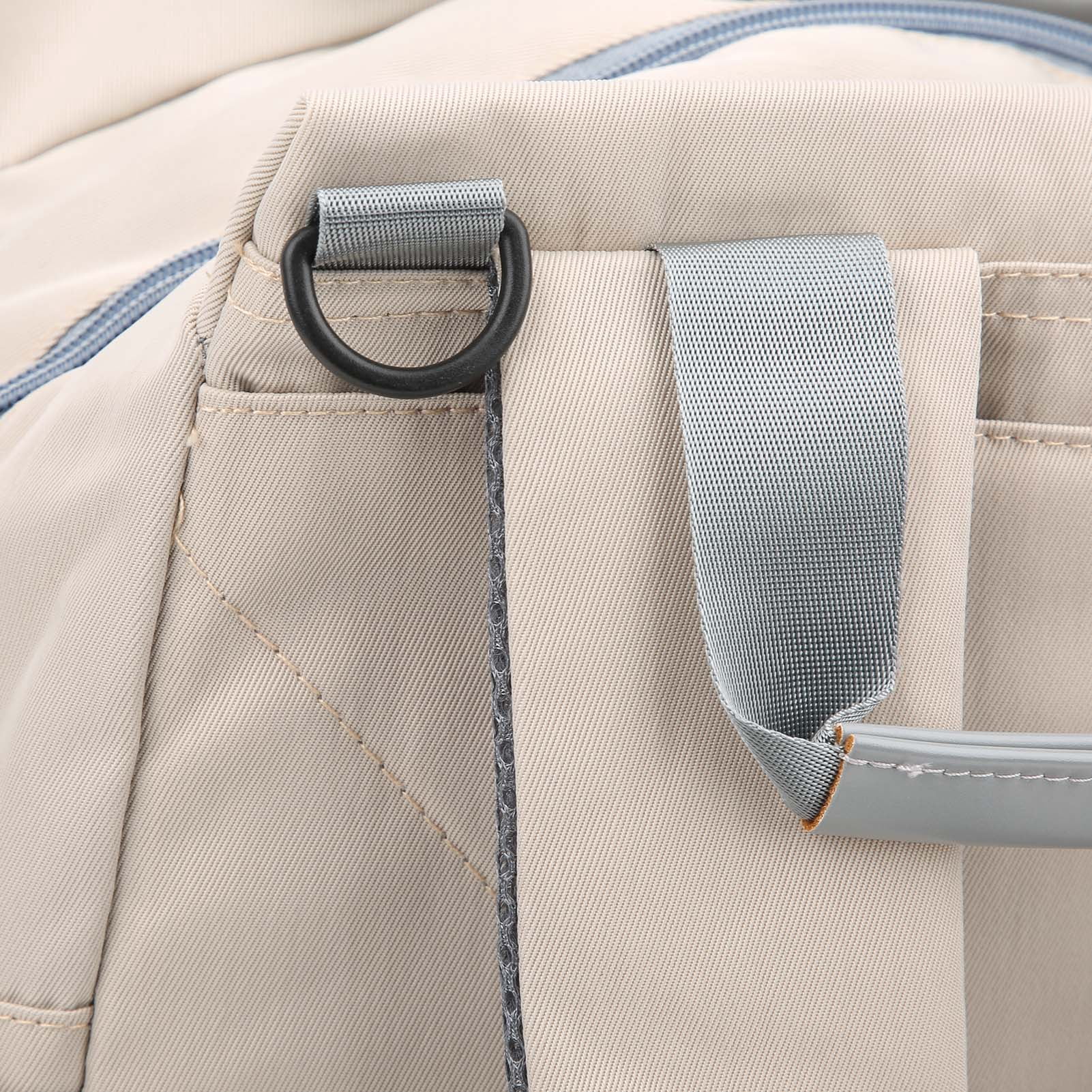 Suodoka Premium Convertible Water-Resistant Nylon Backpack Diaper Bag Set with Changing Pad and Stroller Hooks for Travel, Unisex, Beige, 11.4 x 4.7 x 14.2 in / 29 x 12 x 36 cm, 1.54 lbs / 700 g