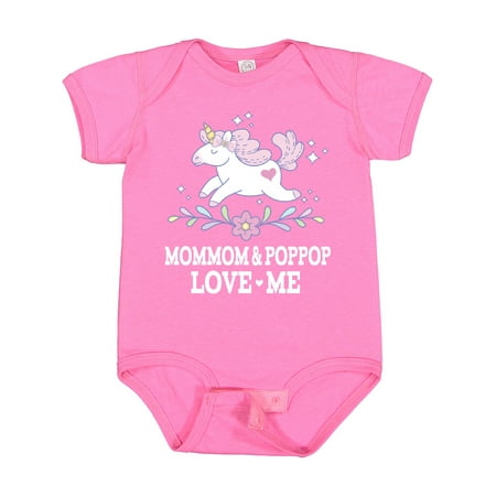 

Inktastic MomMom and PopPop Love Me Unicorn Gift Baby Girl Bodysuit