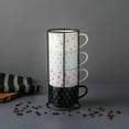 thumbnail image 5 of Thyme & Table 11.1 fl oz Assorted Celestial Stoneware Stacking Mugs with Wire Rack, Set of 4, 5 of 5