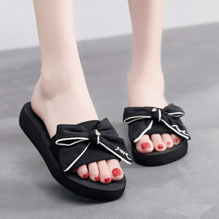 

Women S Slippers Women Girls New Flip Flops Butterfly Flat Beach Slippers Shoes For Women Eva Black 36