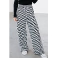 thumbnail image 3 of Casual Women's White Checkerboard Drawstring Pants – Stylish Autumn Essential for Daily Wear, XL, 3 of 5