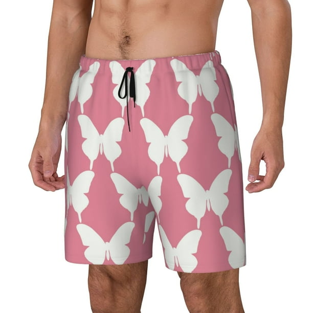 Balery Butterfly 2 Bañador para hombre, shorts de playa de secado rápido con entrepierna y forro de compresión-Medium