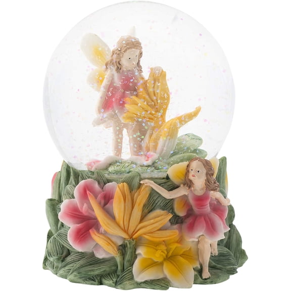 Yellow Lilly Fairy Friends 100MM Musical Water Globe Plays Tune Fur Elise