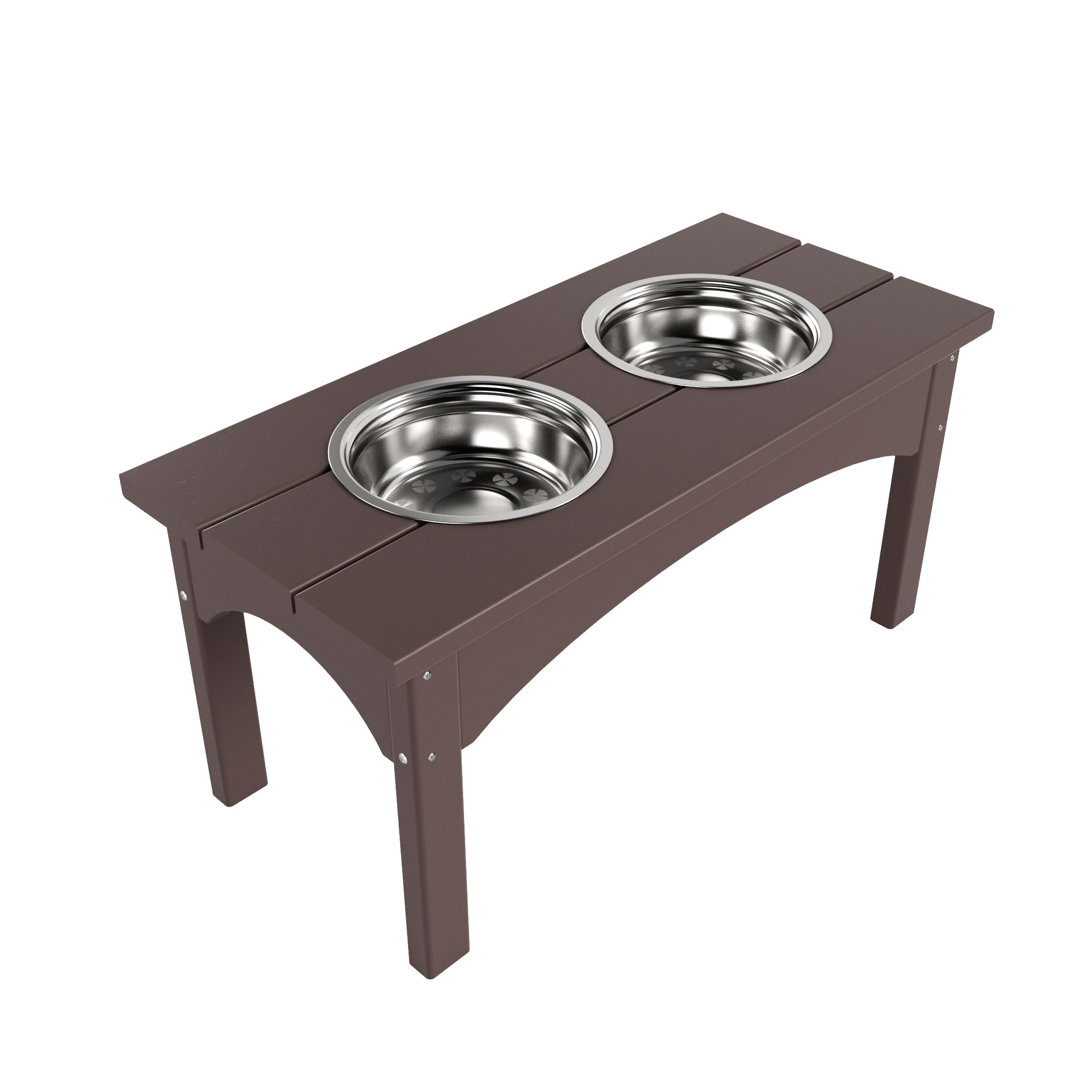 WestinTrends Elevated Modern Pet Stand Feeder for Cats & Dogs Puppy, Removable stainless steel bowls, UV and Weather Resistant