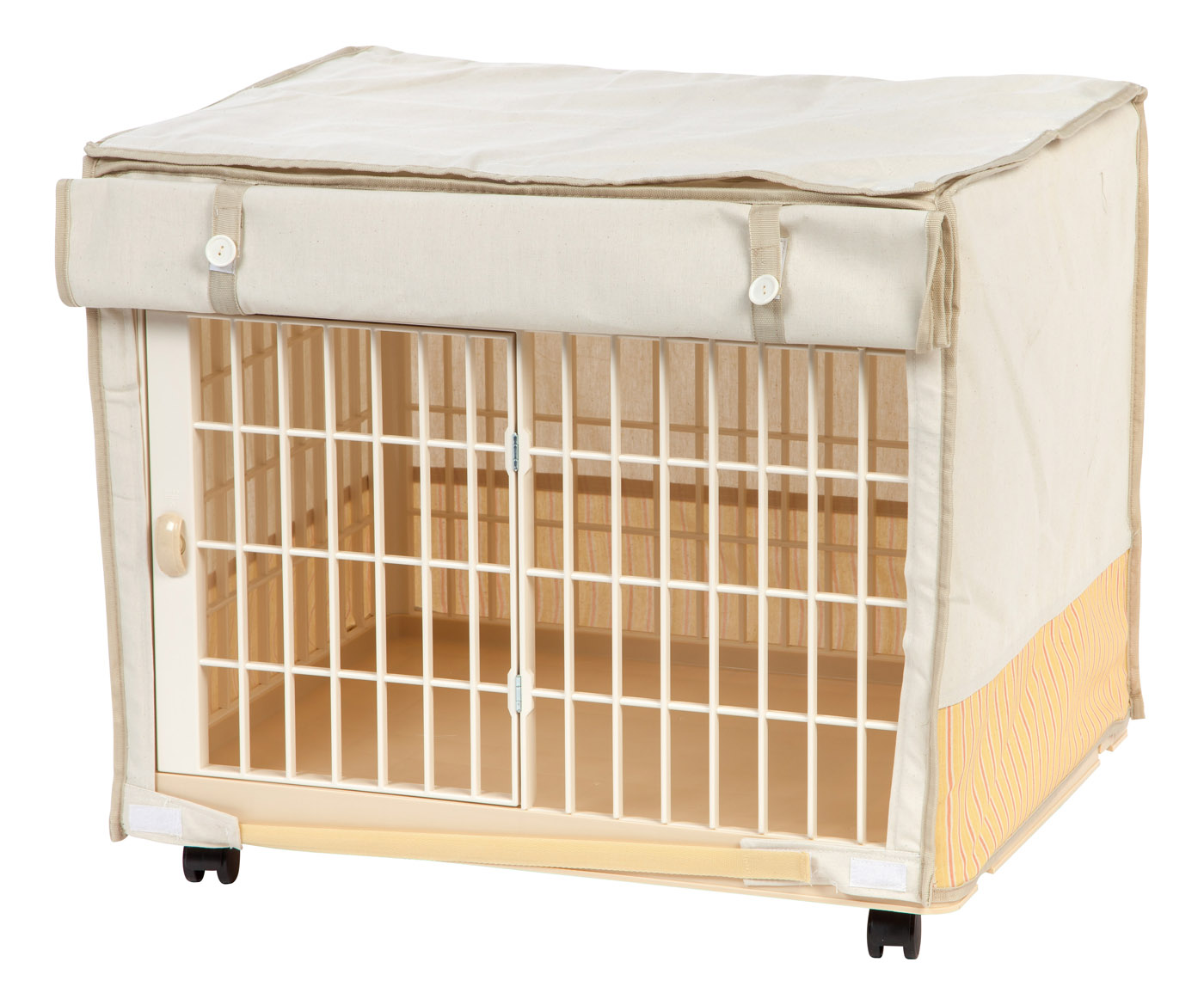 IRIS USA Covered Plastic Animal Cage, Beige, Extra Small