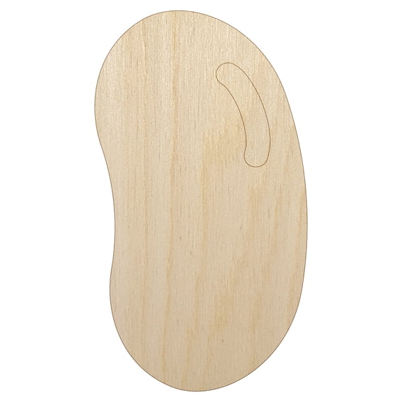 Jelly Bean Solid Wood Shape Unfinished Piece Cutout Craft DIY Projects - 4.70 Inch Size - 1/8 Inch Thick