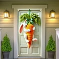 thumbnail image 4 of Easter Carrot Wreath Decoration For Front Carrot Door Wreath Sign Easter Wall Signs Decorations For Home Porch Spring Farmhouse Party Decor Easter Themed Door Flag With Easter Bunny(White) Easter Dec, 4 of 6