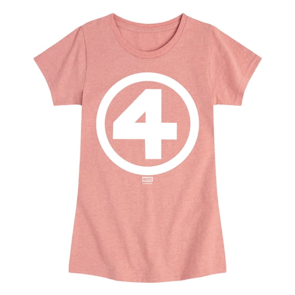 Fantastic Four - Logo White - Youth Girls Fitted Short Sleeve T-Shirt