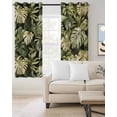 thumbnail image 2 of Summer Tropical Leaves Blackout Curtains for Bedroom Living Room Darkening Curtains 54 Inch Long Watercolor Botanical Plants Short Curtain for Small Window Treatment Grommet Drapes 52"x54"x2, 2 of 9