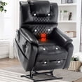 thumbnail image 2 of Oversized Recliner Chair for Adults, Double Power Recliner Chair with Heat Therapy and Massage, Living Room Single Sofa Seat 180 Degrees Lying Flat Recliner Electric Lounge Chair, Black, 2 of 13
