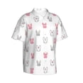 thumbnail image 2 of Balery Girl Rabbit Print Men's Hawaiian Shirts Short Sleeve Beach Shirt Relaxed Fit Vacation Button Down Shirts-, 2 of 9