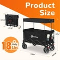 thumbnail image 2 of Sekey 330LBS Foldable Wagon Cart with Removable Canopy, 250L Collapsible Wagon Large Capacity Heavy Duty Folding Utility 600D Oxford Cart with All-Terrain Wheels for Garden, Shop, Camp, Beach, Black, 2 of 9