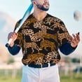 thumbnail image 5 of Lsque Leopard Print Pattern Mens Polo Golf Shirts Funny Graphics Shorts Sleeve Button Shirts Baseball T-shirt-XX-Large, 5 of 7