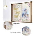 thumbnail image 3 of Fairy Tale Book Backdrop Colorful Castle Story Book for Princess Birthday Party Decorations Once Upon a Time Backdrops Floral Butterfly Background (Pink and Gold, 7x5ft(82"x60")), 3 of 10