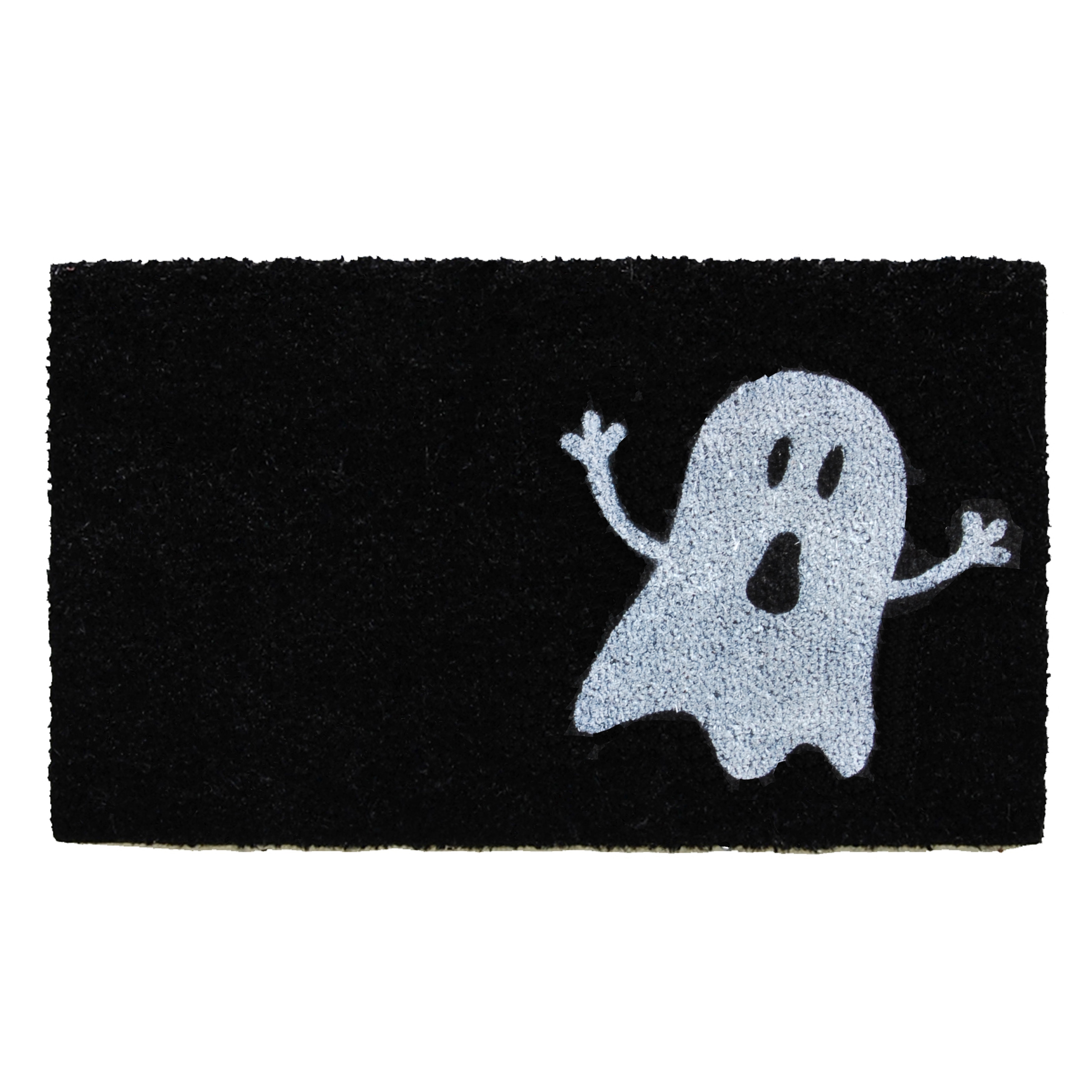 Calloway Mills Black/White Ghost Outdoor Doormat 17" x 29"